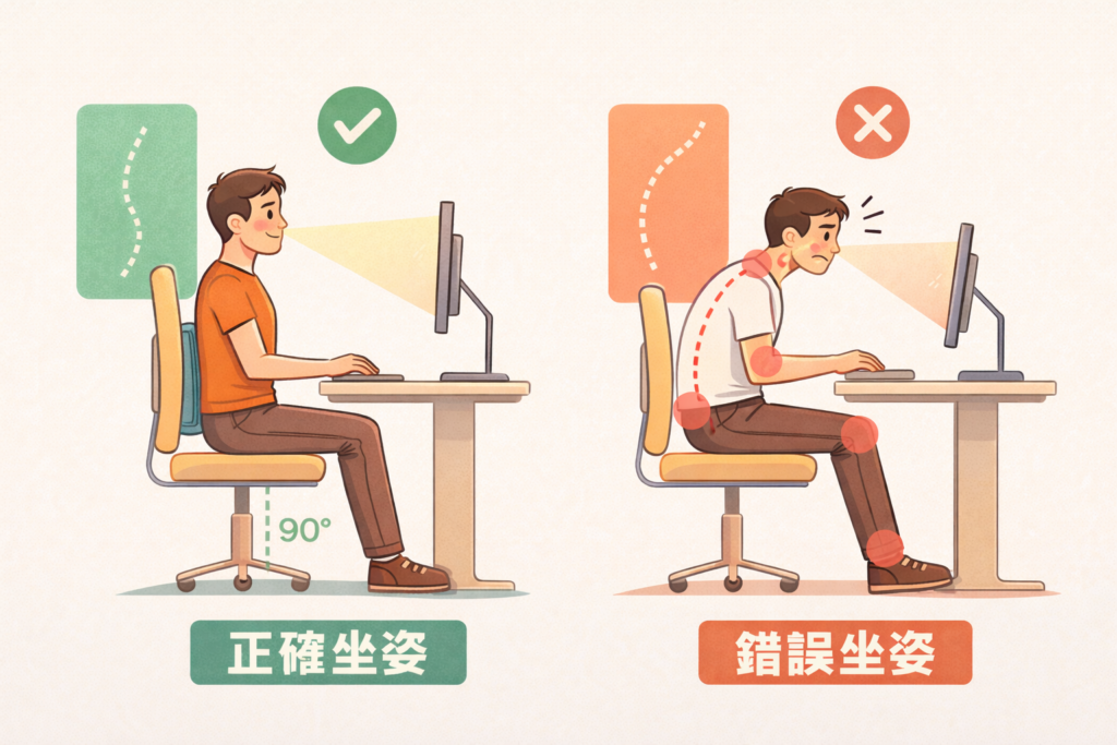 改善屁股痛 - 1.維持正確坐姿